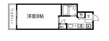 CASA・DE・大橋(1K/3階)の間取り写真