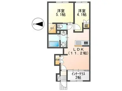 LIGHT SNOW(2LDK/1階)の間取り写真