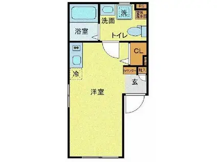 KOUSOU秋葉原(ワンルーム/4階)の間取り写真