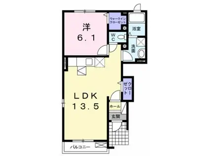 メゾン ラフレシール I(1LDK/1階)の間取り写真