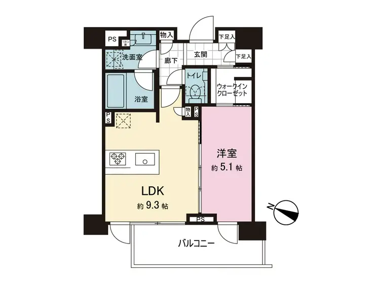 ラコント都立大学 7階階 間取り