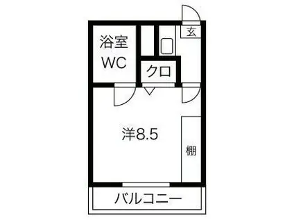 サンポート・6(1K/1階)の間取り写真