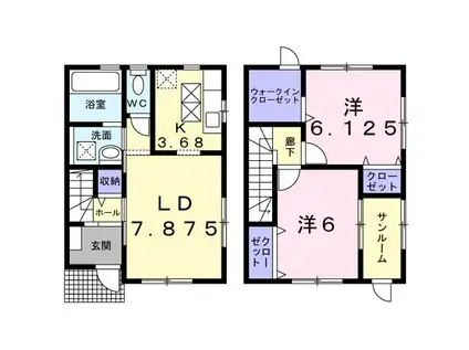 グランディールM・E A(2LDK/1階)の間取り写真