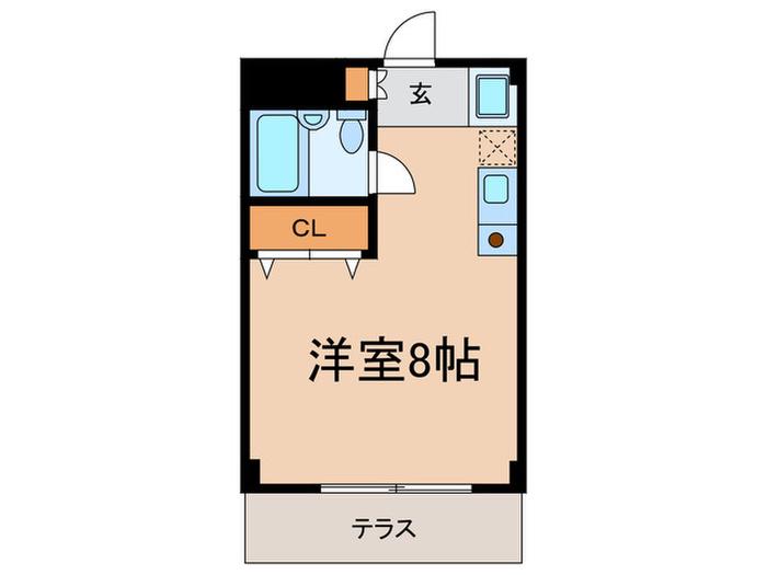 クレール上野毛(ワンルーム/1階)の間取り写真