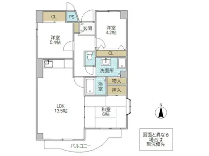 サニーヒル会瀬 1号館(3LDK/3階)の間取り写真