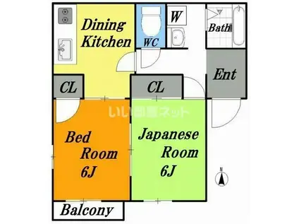 えふ・がーでん(2DK/2階)の間取り写真