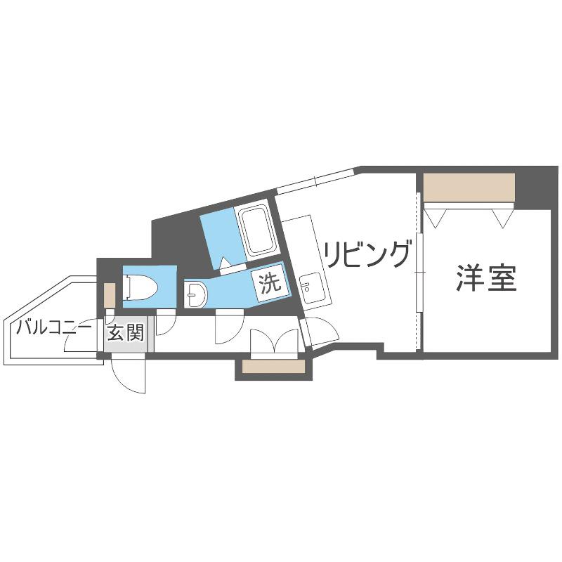 コートロティ大通(1DK/11階)の間取り写真