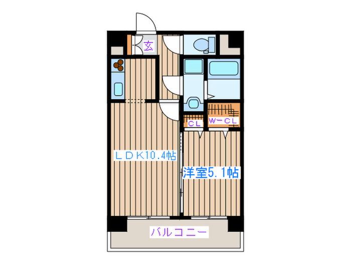 グランジュールマンション高砂駅前(1LDK/13階)の間取り写真