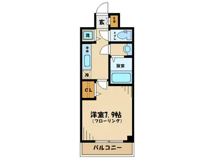 ルクレ上北沢ルネサンスコート(1K/4階)の間取り写真