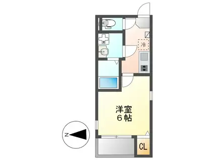 ハーモニーテラス大久手町(1K/1階)の間取り写真