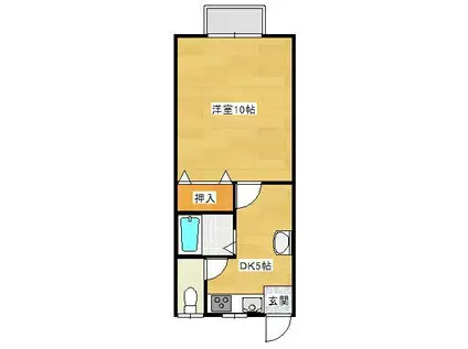 ファミールプレセアB(1DK/2階)の間取り写真