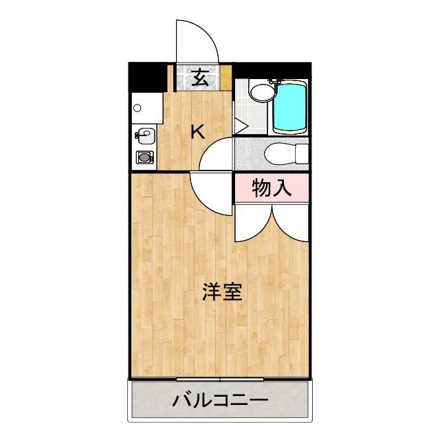 パークハイム(1K/2階)の間取り写真