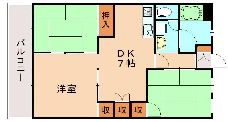 YEビル(3DK/1階)の間取り写真
