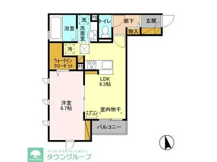 フィーカ アパルフェ(1LDK/1階)の間取り写真