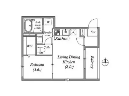 エディフィッシオ椥辻(1LDK/3階)の間取り写真