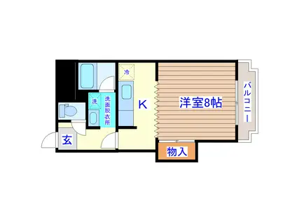 アウラ8(1K/3階)の間取り写真