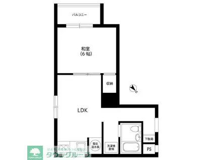 高円寺南サマリアマンション(1LDK/6階)の間取り写真