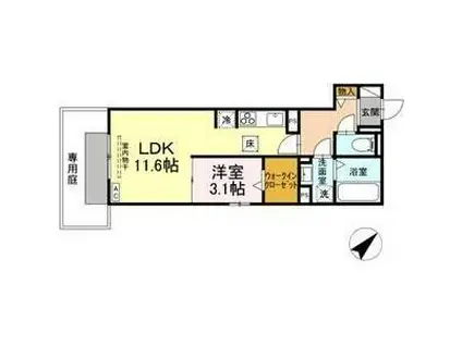 GRAND FELICIA(1LDK/1階)の間取り写真