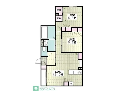 国府津メゾン(2LDK/1階)の間取り写真
