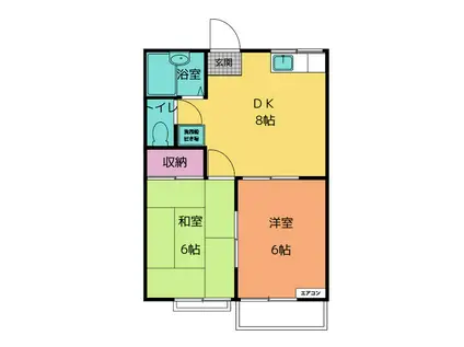 オーシャンハイツ(2DK/2階)の間取り写真