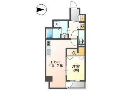 WHITE LORD 錦(1LDK/4階)の間取り写真