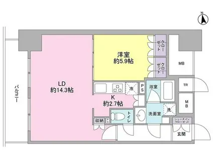 スタイリオ品川中延(1LDK/8階)の間取り写真