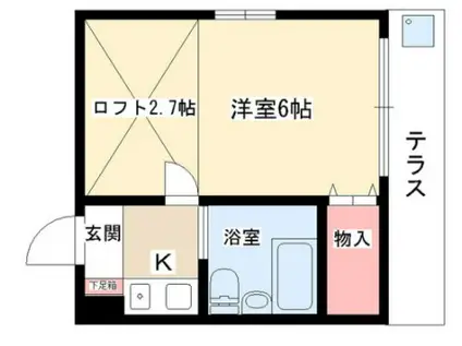 ハイツ上社(1K/2階)の間取り写真