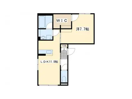 クレスティーク(1LDK/1階)の間取り写真