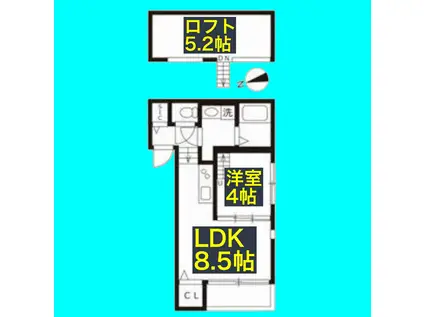 ハーモニーテラス生駒町II(1LDK/1階)の間取り写真