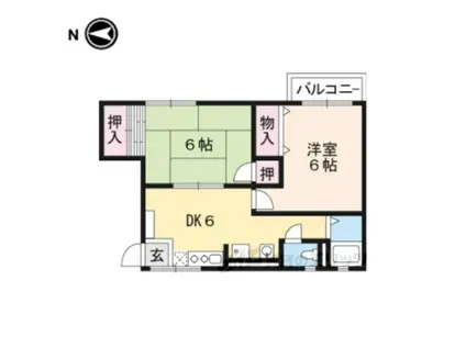 ヴェルドミール(2DK/1階)の間取り写真