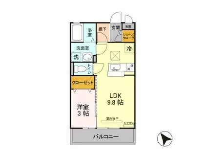 エスポワール(1LDK/1階)の間取り写真