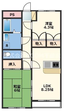 西村コーポレーション(2DK/2階)の間取り写真