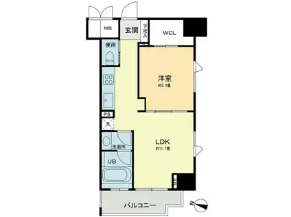 ベルファース本郷弓町(1LDK/8階)の間取り写真