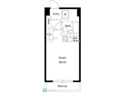 クレセントコート柏A(ワンルーム/6階)の間取り写真