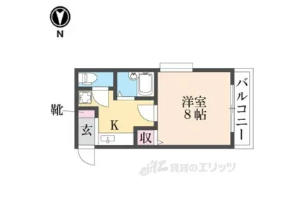 ハッピー稲野マンション(1K/2階)の間取り写真