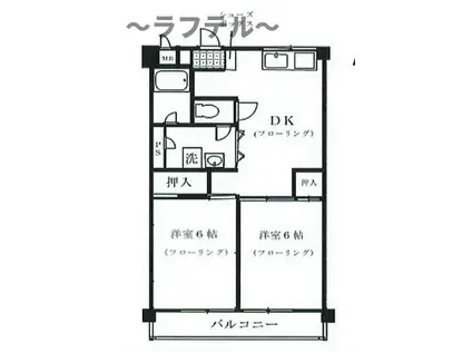 サンライズ所沢(1LDK/7階)の間取り写真