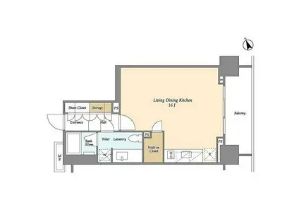 ASPRIME八丁堀(ワンルーム/12階)の間取り写真