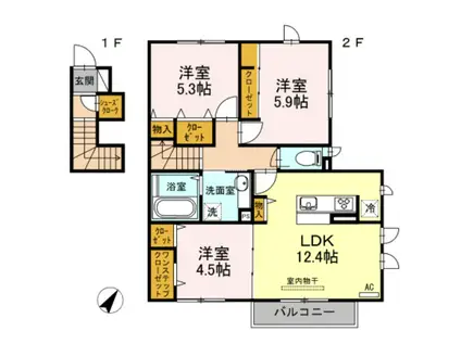アルバ フォレスタ(3LDK/2階)の間取り写真