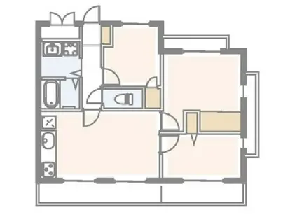 ブレストヒルズ篠原(3DK/4階)の間取り写真