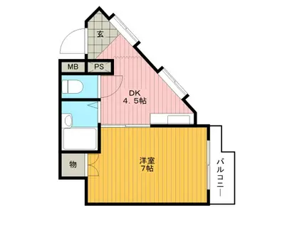 リリーピア寺田II号館(1DK/2階)の間取り写真