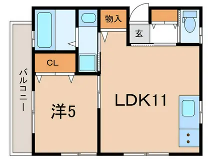 モンタージュ垂水(1LDK/2階)の間取り写真