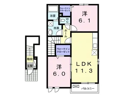 アルバ・TAKA A(2LDK/2階)の間取り写真