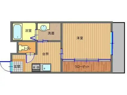 大徳園 KURAYA(1K/2階)の間取り写真