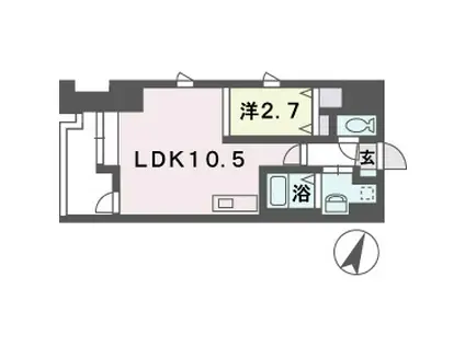 パセオ平尾(1LDK/8階)の間取り写真