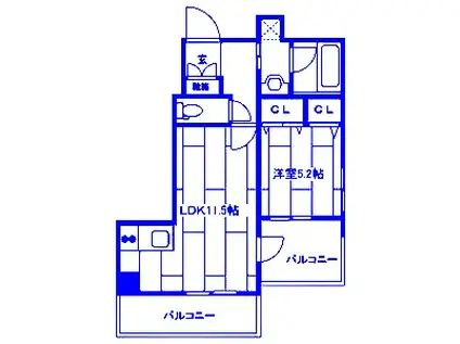 GLORY HIYOSHI(1LDK/2階)の間取り写真