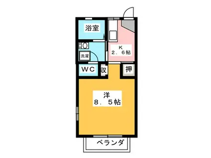 サンマルコ吉澤 D(1K/2階)の間取り写真