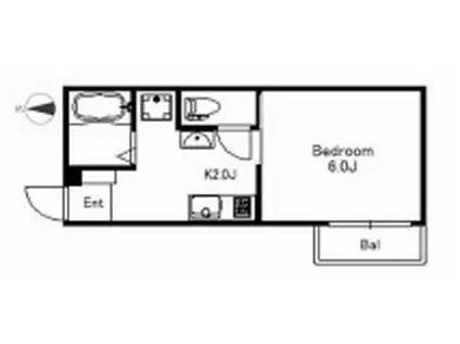 FUSION中野坂上(1K/1階)の間取り写真
