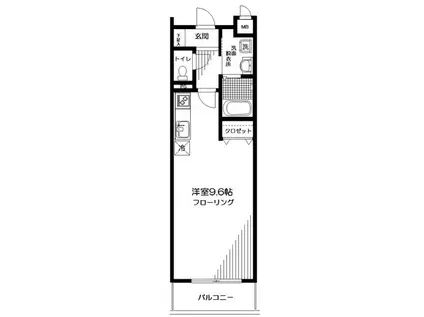 カーサグランデ生麦(ワンルーム/8階)の間取り写真