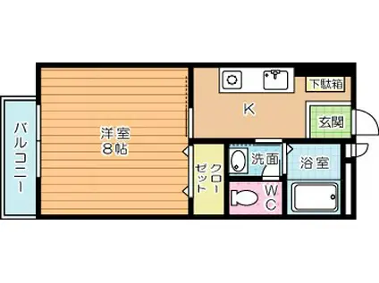 コーポ田中(1K/1階)の間取り写真