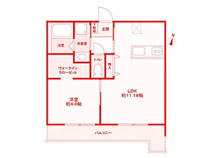 VIOLA TERRACE 北寺尾(1LDK/2階)の間取り写真